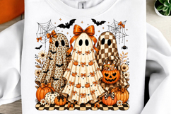 Preppy Halloween Ghost Leopard Png Product Image 1