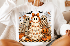 Preppy Halloween Ghost Leopard Png Product Image 2