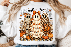 Preppy Halloween Ghost Leopard Png Product Image 3