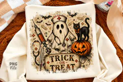 Preppy Halloween Nurse Png,Cute Spooky Nurse Shirt Design Product Image 1