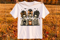 Preppy Halloween Skeleton PNG,Coquette Skull Girly Design Product Image 2