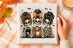 Preppy Halloween Skeleton PNG,Coquette Skull Girly Design Product Image 3