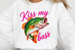 Preppy Kiss My Bass Fish PNG Product Image 2