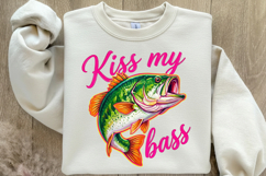 Preppy Kiss My Bass Fish PNG Product Image 4