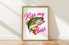 Preppy Kiss My Bass Fish PNG Product Image 5