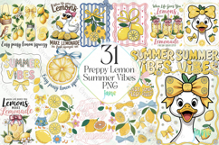 Preppy Lemon Summer Vibes PNG Product Image 1