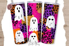 Preppy Halloween Ghost Tumbler Wraps PNG Product Image 2