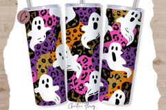 Preppy Halloween Ghost Tumbler Wraps PNG Product Image 4
