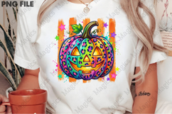 Preppy Leopard Halloween Pumpkin PNG Product Image 2