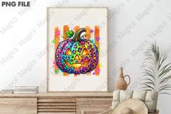Preppy Leopard Halloween Pumpkin PNG Product Image 3