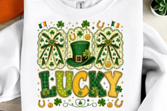 Preppy Lucky St Patrick's Coquette Bow PNG Product Image 1