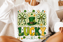 Preppy Lucky St Patrick's Coquette Bow PNG Product Image 2