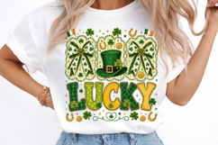 Preppy Lucky St Patrick's Coquette Bow PNG Product Image 3