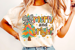 Merry And Bright PNG, Holiday PNG, Christmas Tree PNG, Santa Product Image 1
