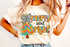 Merry And Bright PNG, Holiday PNG, Christmas Tree PNG, Santa Product Image 1