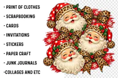 Leopard Santa Christmas PNG | Vintage Santa Faces & Leopard Product Image 2