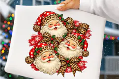 Leopard Santa Christmas PNG | Vintage Santa Faces & Leopard Product Image 3