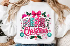 Preppy Merry Christmas PNG, Coquette Christmas png Product Image 2