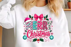 Preppy Merry Christmas PNG, Coquette Christmas png Product Image 3