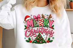 Preppy Merry Christmas Png, Retro Christmas Product Image 3