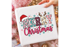 Preppy Merry Christmas Png, Retro Christmas PNG Product Image 3