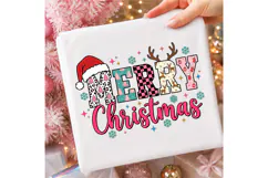 Preppy Merry Christmas Png, Retro Christmas PNG Product Image 3