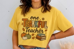 Preppy One Thankful Teacher PNG, Fall Teacher Png, Teacher Product Image 1
