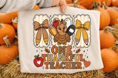 Preppy One Thankful Teacher Png,Teacher coquette pencil png Product Image 2