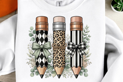 Preppy Pencil Bow PNG, Coquette Teacher Shirt Design, Product Image 1