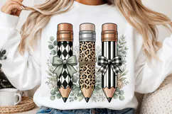 Preppy Pencil Bow PNG, Coquette Teacher Shirt Design, Product Image 2