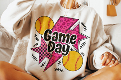 Game Day Softball, Softball PNG, Softball Mama PNG, Leopard Product Image 3
