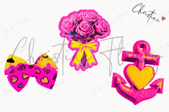 Preppy Retro Valentines Clipart | Valentine's Day PNG Product Image 3