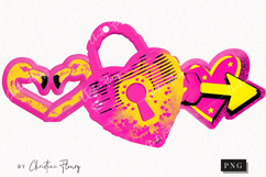 Preppy Retro Valentines Clipart | Valentine's Day PNG Product Image 1