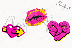 Preppy Retro Valentines Clipart | Valentine's Day PNG Product Image 3