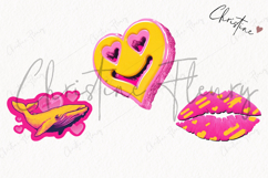 Preppy Retro Valentines Clipart | Valentine's Day PNG Product Image 3
