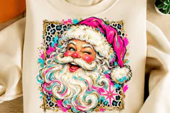 Preppy Santa Claus PNG | Retro Leopard Brushstroke Christmas Product Image 2