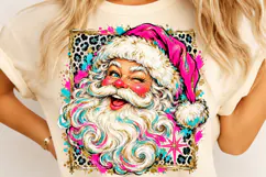 Preppy Santa Claus PNG | Retro Leopard Brushstroke Christmas Product Image 4