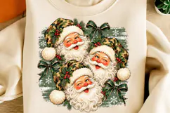 Preppy Camo Christmas Santa PNG | Festive Santa Faces Png Product Image 2