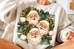 Preppy Camo Christmas Santa PNG | Festive Santa Faces Png Product Image 3