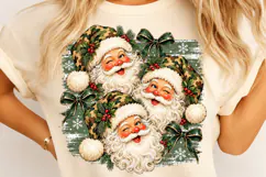 Preppy Camo Christmas Santa PNG | Festive Santa Faces Png Product Image 4