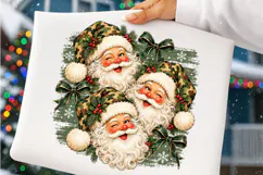 Preppy Camo Christmas Santa PNG | Festive Santa Faces Png Product Image 5
