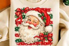 Preppy Santa Christmas PNG | Retro Striped & Polka Dot Png Product Image 2
