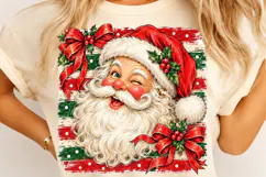 Preppy Santa Christmas PNG | Retro Striped & Polka Dot Png Product Image 4