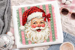 Preppy Santa PNG, Polka Dot Christmas Stripes PNG Product Image 2