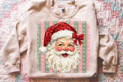 Preppy Santa PNG, Polka Dot Christmas Stripes PNG Product Image 3