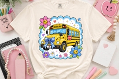 Preppy School Bus with Bow Clipart PNG for Back to School Product Image 2