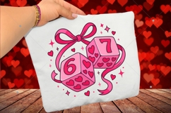 Preppy Six Seven Valentine PNG, Dice 6 7 Clipart, Funny Product Image 4