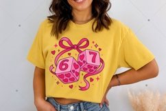 Preppy Six Seven Valentine PNG, Dice 6 7 Clipart, Funny Product Image 5