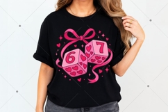 Preppy Six Seven Valentine PNG, Dice 6 7 Clipart, Funny Product Image 8
