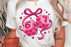 Preppy Six Seven Valentine PNG, Dice 6 7 Clipart, Funny Product Image 2
